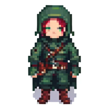 rogue character spritesheet, death pose, pixel art style sticker