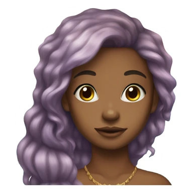 rainbow winged mermaid brown skin brown eyes sticker