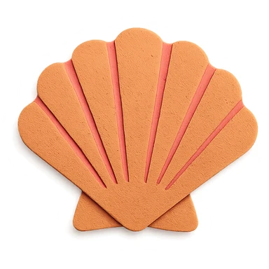 scallop shell, textured paper details, gentle shadows sticker