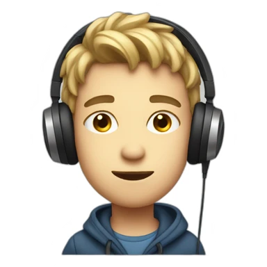 BOY LISTENING SONG closig eyes sticker