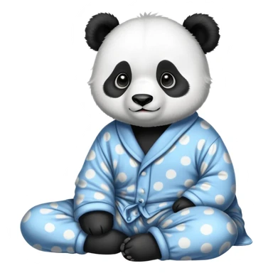 Panda bear getting ready for bed sticker