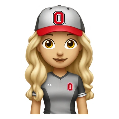 Blonde girl Ohio state fan sticker