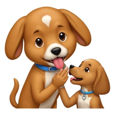 dog licking hand sticker