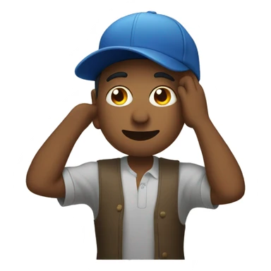 man putting on a cap sticker