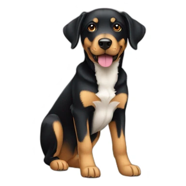 labrador croisé beauceron avec un poitrail blanc sticker