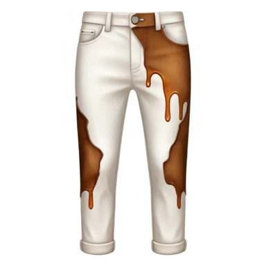 white pants with brown stain sticker