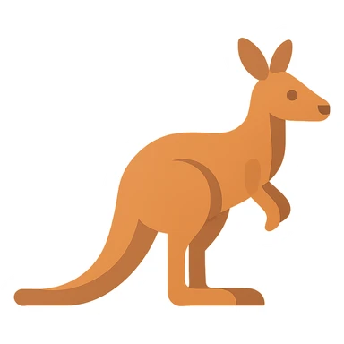 Flat design style kangaroo sticker