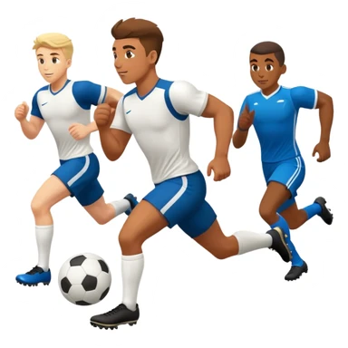 soccer players sprinting towards a ball sticker