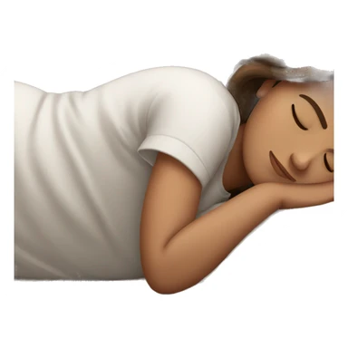 Brown haired girl sleeping on pillow  sticker