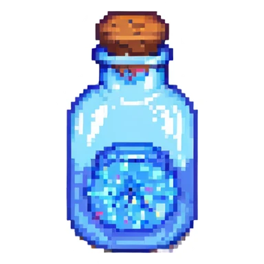 a blue potion bottle pixel art style sticker
