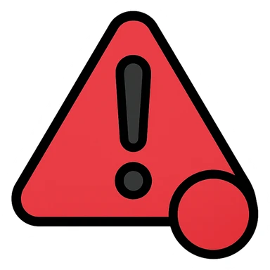 error icon, warning sign, minimalistic, red and black sticker