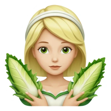 Femme blonde 👩🏼 déguisée en endive sticker