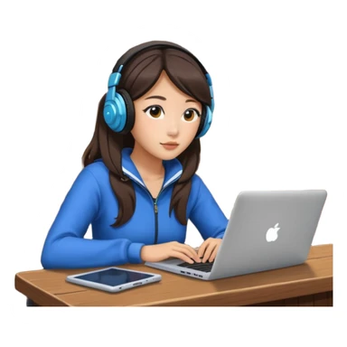 A Korean girl at a dive bar with a laptop and headphones watchin a korean drama sticker