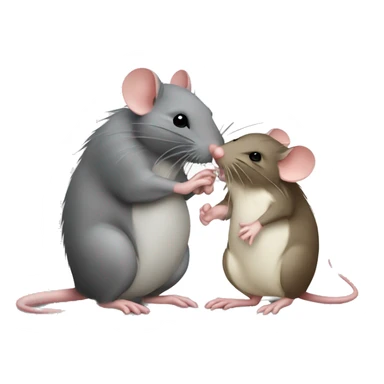 A rat and a mouse kissing sticker