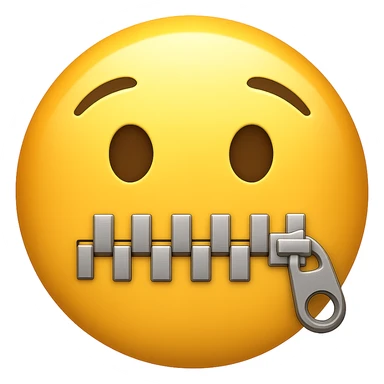 face with zipper mouth emoji sticker