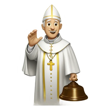 pope ringing bell sticker