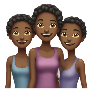 3 black girls bffs sticker