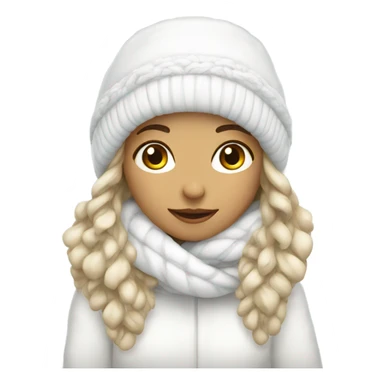 Winter girl white cozy  sticker