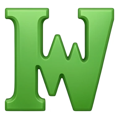 Green letter w sticker