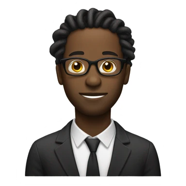 Black man with glasses and locs sticker