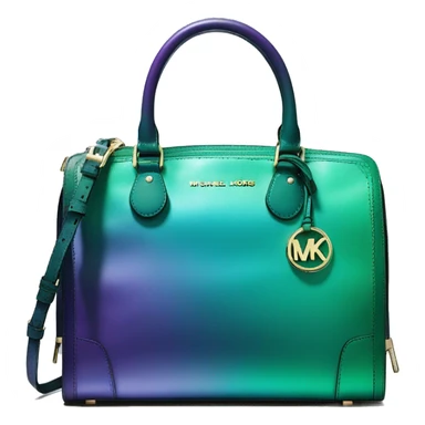 Realistic metallic purple blue green ombre Michael kors satchel purse.  sticker