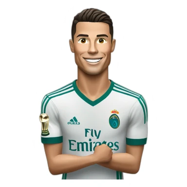 Cristiano ronaldo with ucl trophy sticker