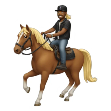 rapper riding a horse sticker