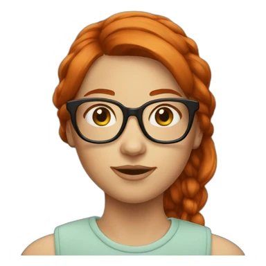 redhead glasses girl sticker