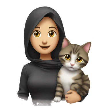 Девочка балерина с котёнком в руках sticker