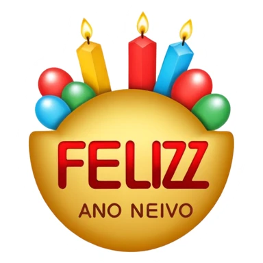 necesito un logo formato redondo en el cual transmita el siguiente mensaje "feliz año nuevo" sticker