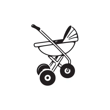 stroller doing a dramatic wheelie sticker