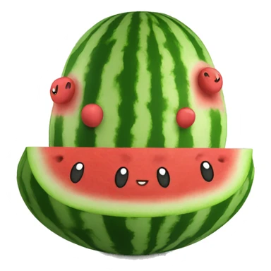 Watermelon with arms and legs and face sticker