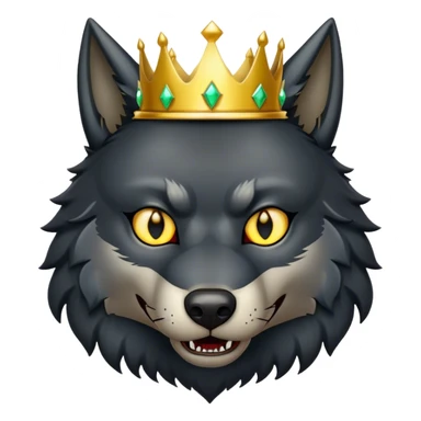Scary Evil Black Wolf with Gold Crown sticker