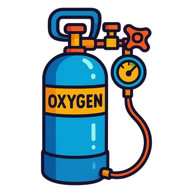oxygen tank, cartoon style with bold colors sticker