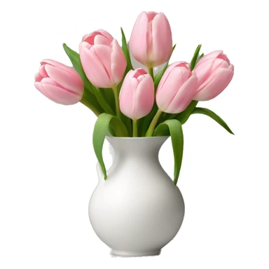 Light pink tulips in white vase sticker
