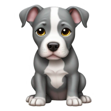 Gray Pitbull puppy sticker