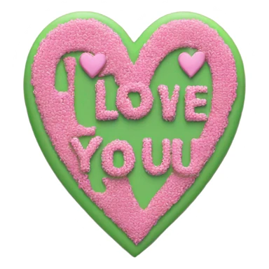 I love you text in green and pink  sticker