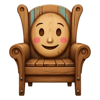 Chair with face sticker