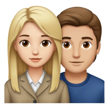 Brown hair man and blonde hair girl couple  sticker