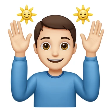 Big sooky eyes with a Teethy grin holding up prayer hands  sticker