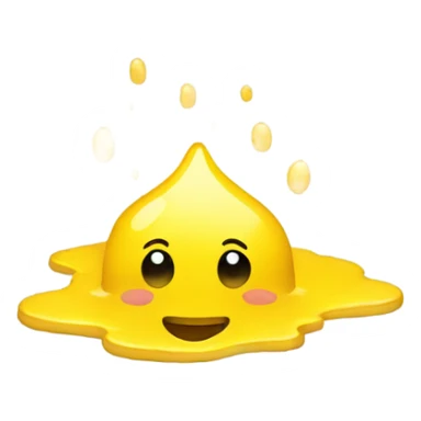 A yellow puddle with a happy Face  sticker