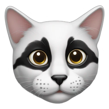 Black and white cat with white nose and black face and a small black mark on his nose sticker