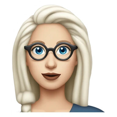 Real lady-gaga-sing-blue eyes- wearing glasses: sticker