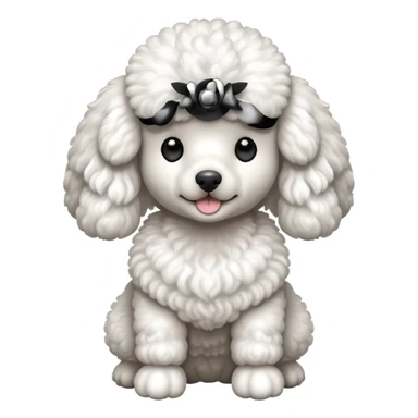 Perro french poodle mini blanco con alas sticker