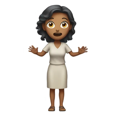 scared Woman (full-body) (hands raised)  sticker