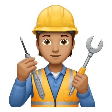 construction worker with screwdriver in his hand sticker