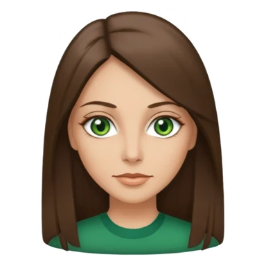 pretty woman in her 40s with green eyes and long straight ash-brown hair  sticker