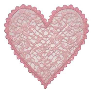 pink lace heart sticker