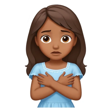 girl crossing arms around her new crying sticker