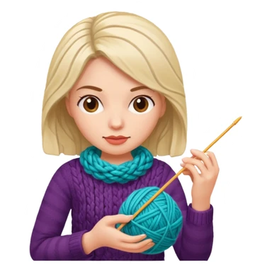 woman knitting sticker